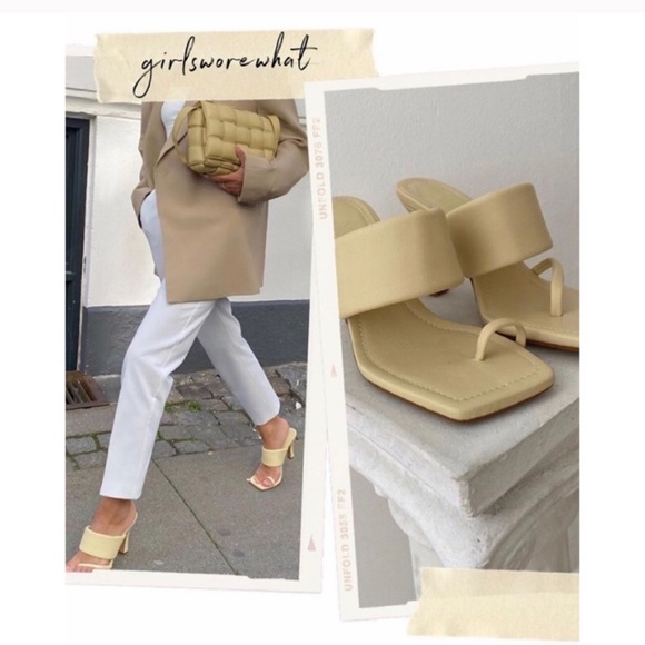 NWT ZARA Heeled Leather Sandals W. Padded Strap 40 - Picture 3 of 11